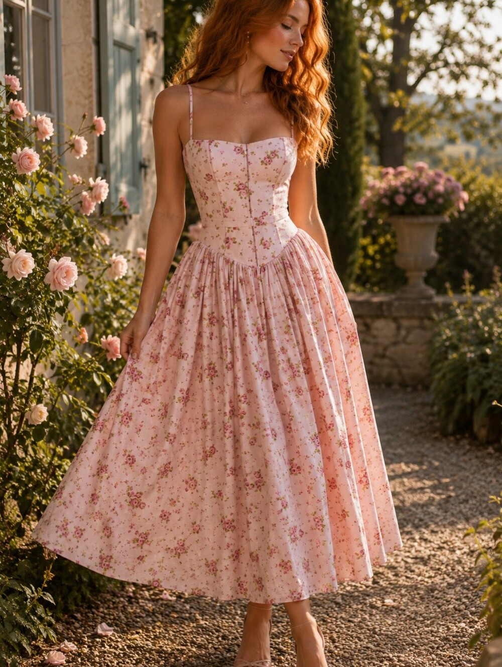 NWOT House Of Cb Ysabella Pink Floral Small Plus Cup Corset Summer Rose Maxi - Picture 7 of 7